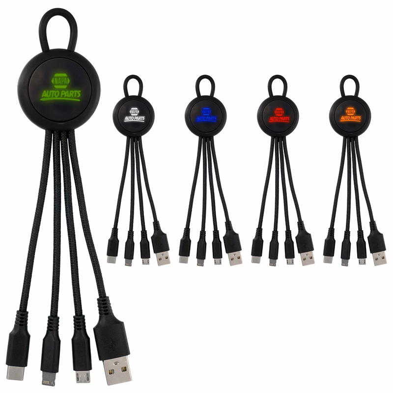COLOR LIGHT UP LOOP 3-IN-1 CHARGING CABLE