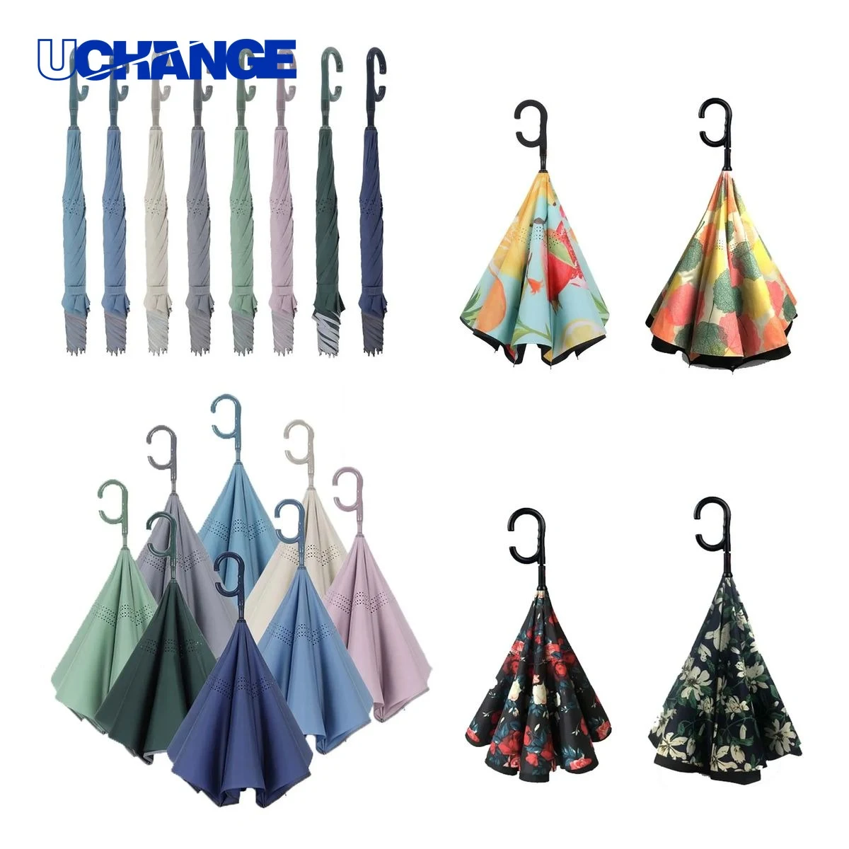 Full Automatic Colorful Reverse Umbrella for Rain 1
