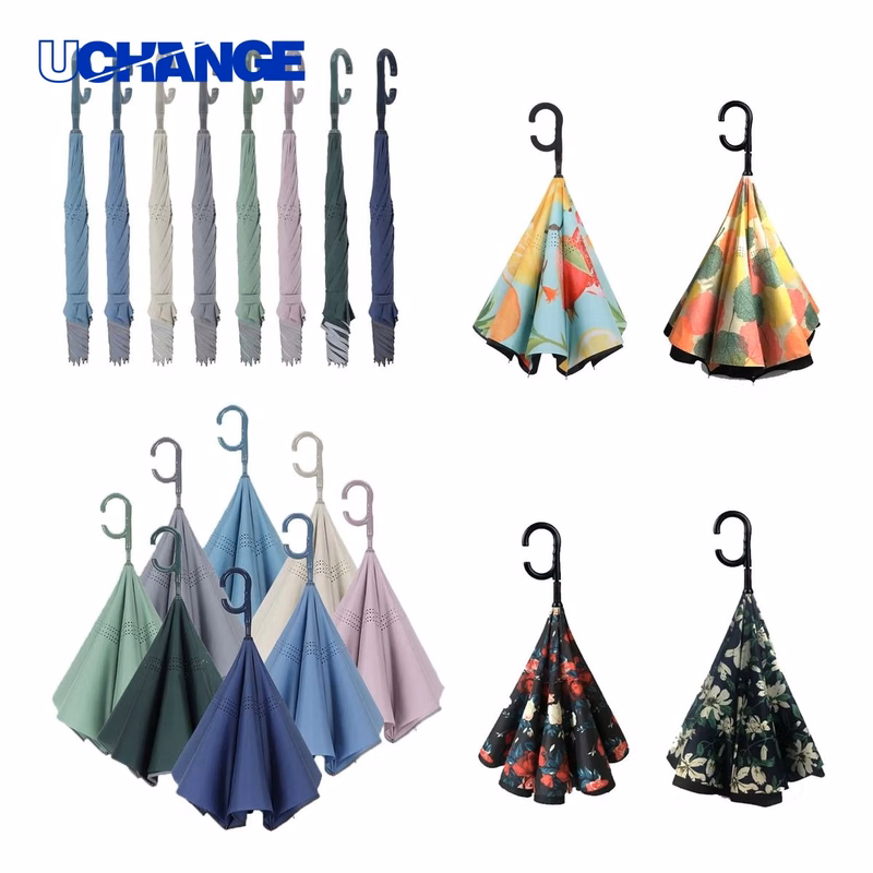 Full Automatic Colorful Reverse Umbrella for Rain
