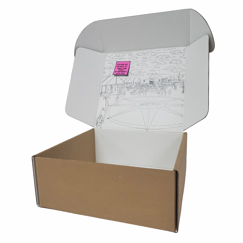 12" x 12" x 5" - B-Flute Outside Tuck Box