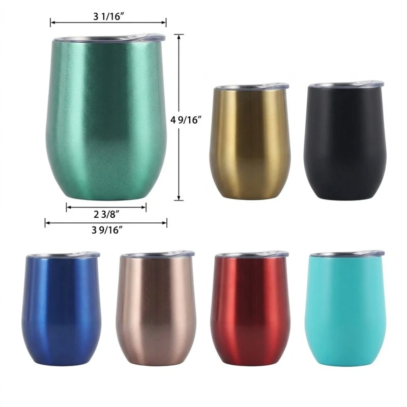 12 oz Stainless Steel Stemless Wine Tumbler 1