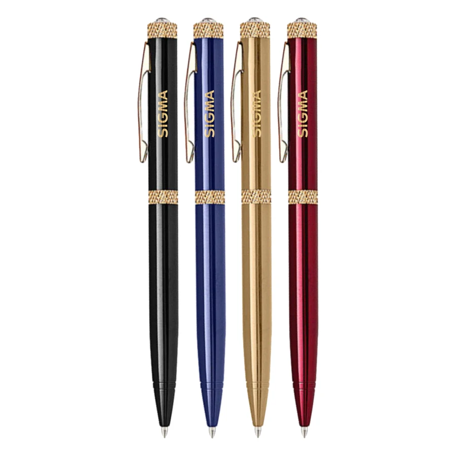 Union Printed - Brass Diamond Twist Metal Pen 1
