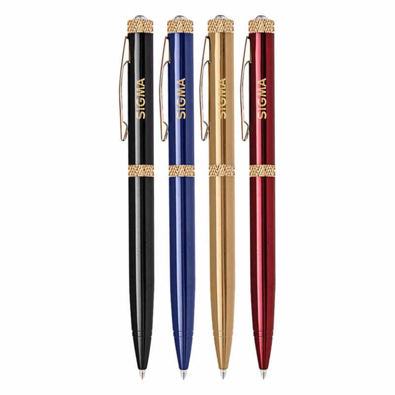 Union Printed - Brass Diamond Twist Metal Pen