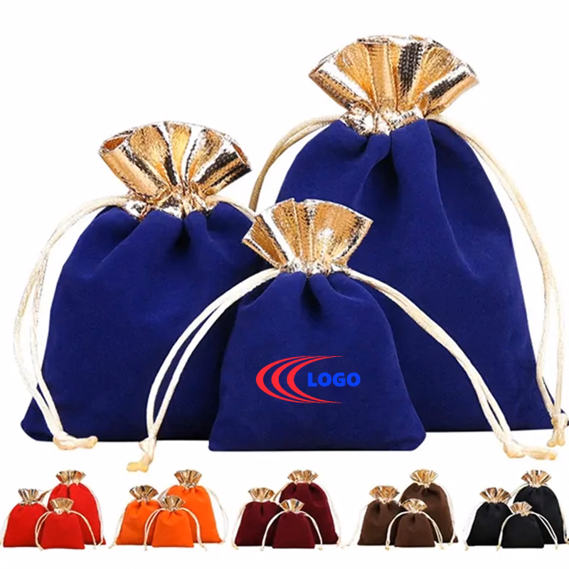 Soft Velvet Pouch with Drawstring Closure
