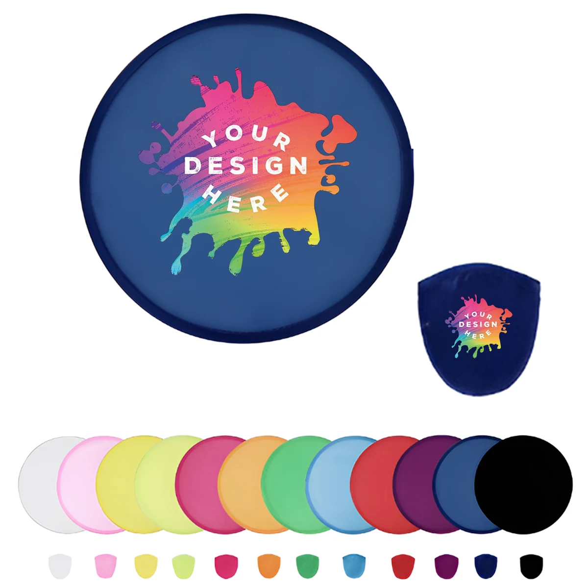 Full Color Folding Flying Disc Fan With Pouch 1