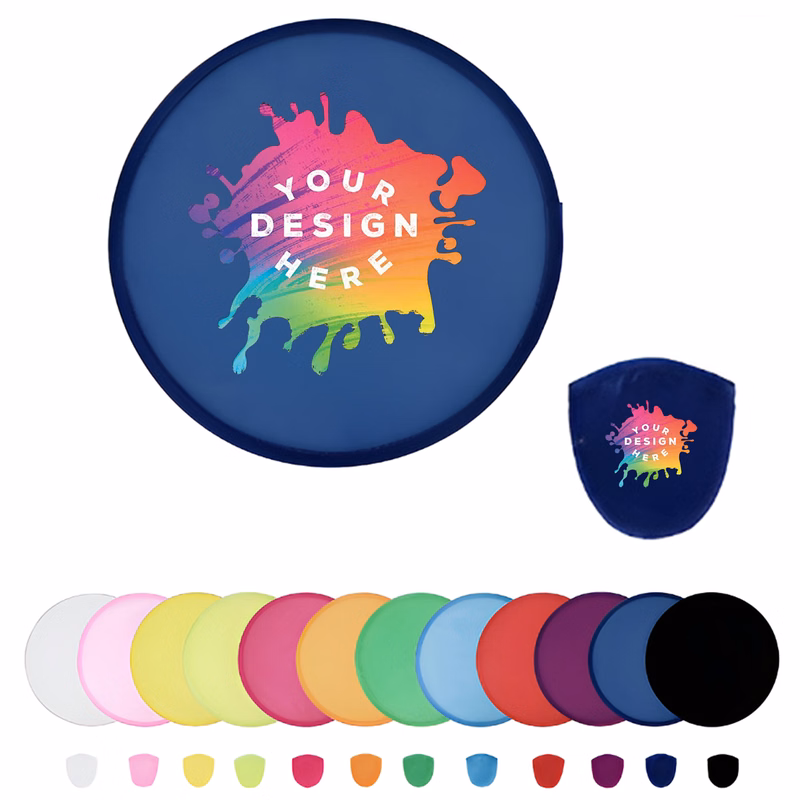 Full Color Folding Flying Disc Fan With Pouch