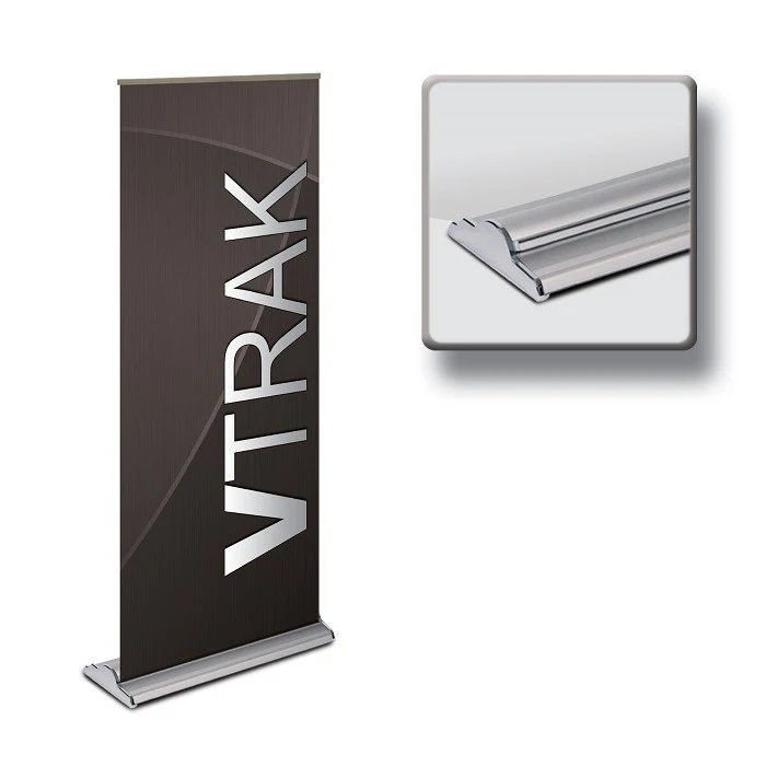 V-Trak Retractable Roll Up Banner Stand Kit, Fabric - 33" x 80" 1