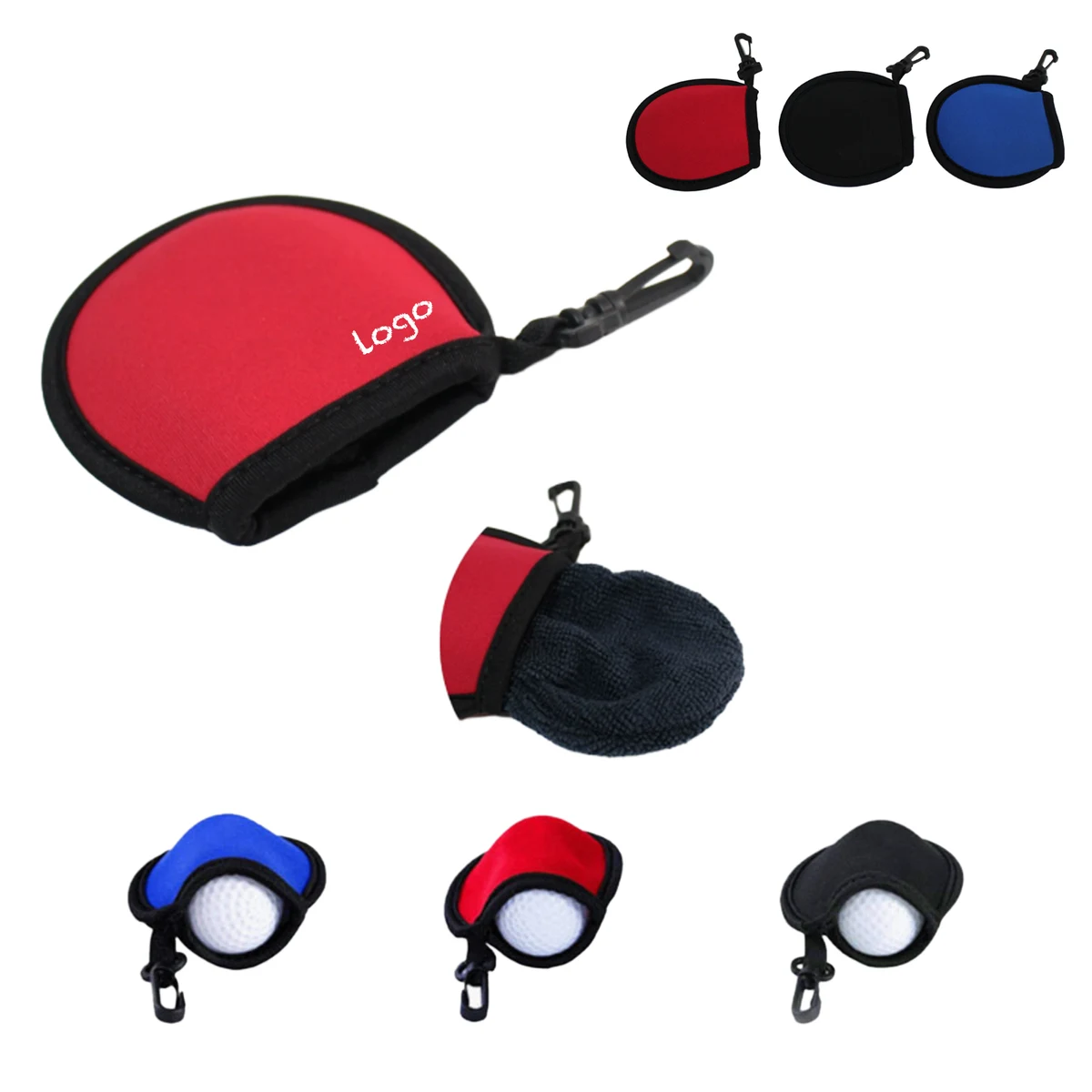 Eco-Friendly Golf Ball Protective Cover Cleaning Bag With Hook 1