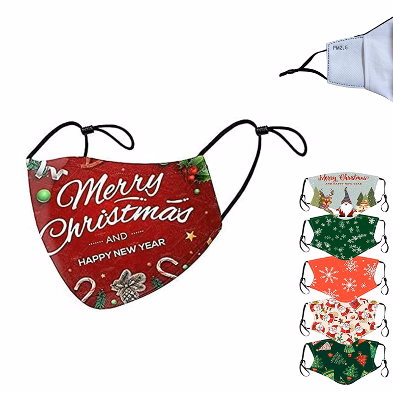 Christmas Washable Face Covering with Filters
