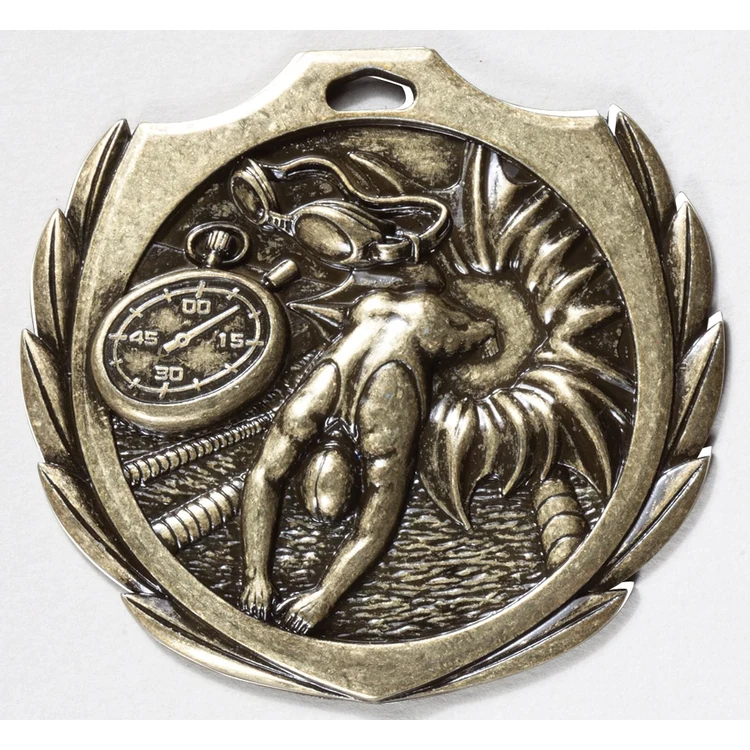 Swimming Burst Medal 2 1/4" 1
