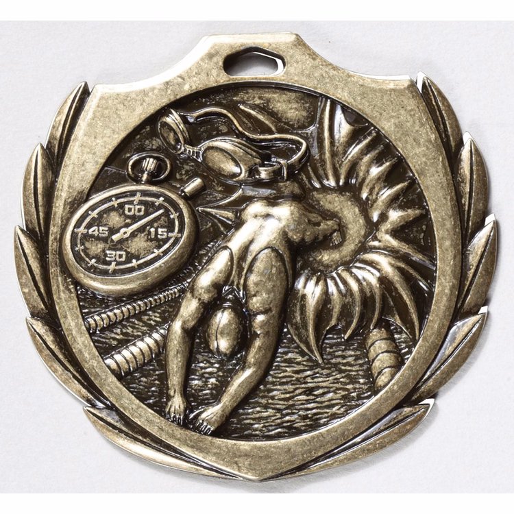 Swimming Burst Medal 2 1/4"