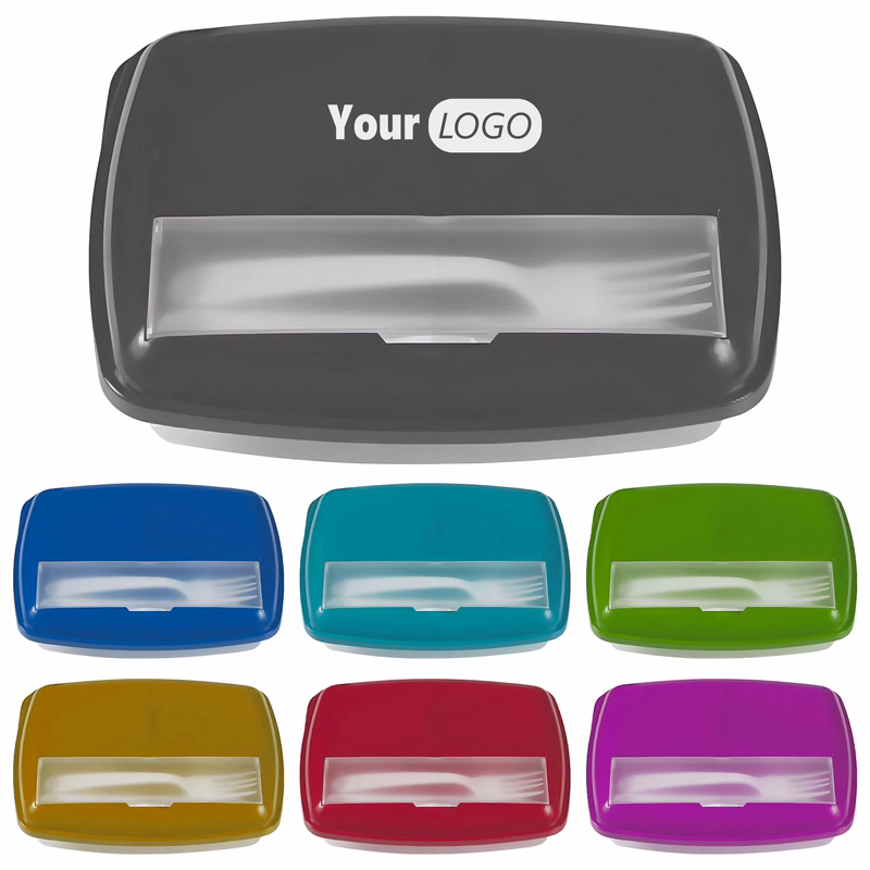 Plastic Portable Lunch Box With Utensil Compartment
