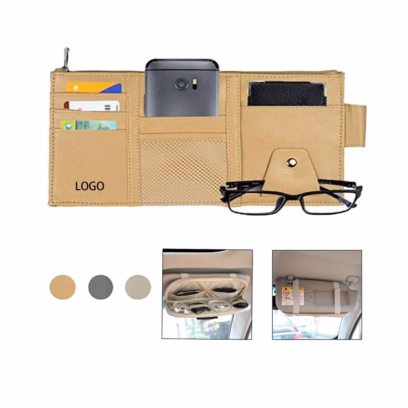 Multi-Pocket Visor Organizer Storage Pouch for Cars