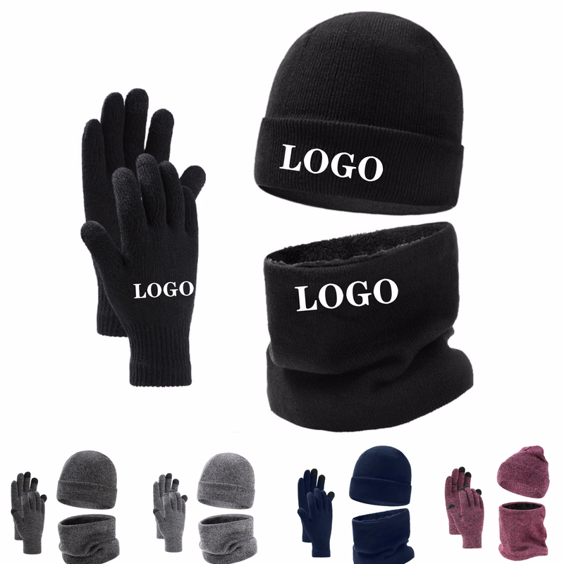 3 In 1 Winter Hat Gloves Scarf Set