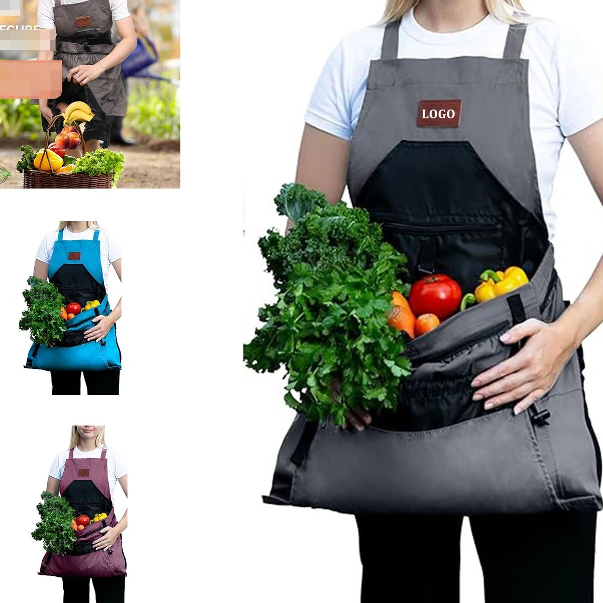 Internal Drawstring Gardening Apron Pocket 1