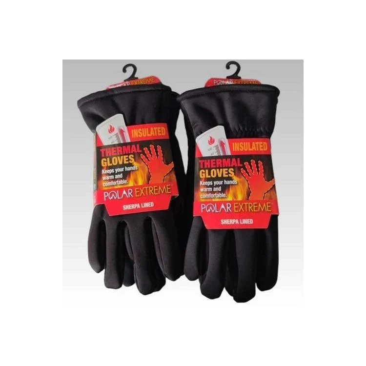 Men's Sherpa Lined Stretch Gloves Black 1
