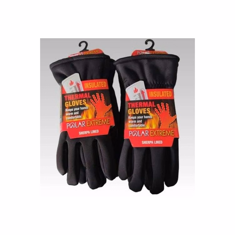 Men's Sherpa Lined Stretch Gloves Black