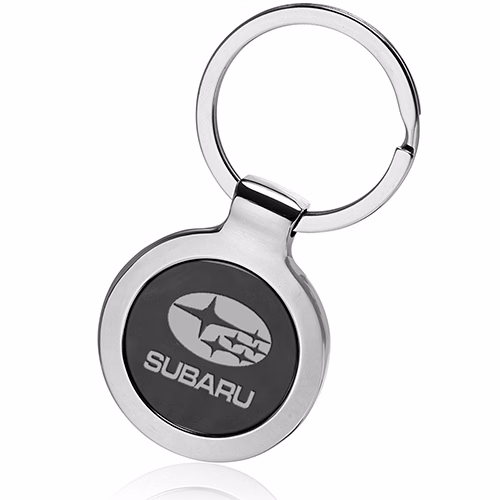 Round Two Tone Metal Keychain