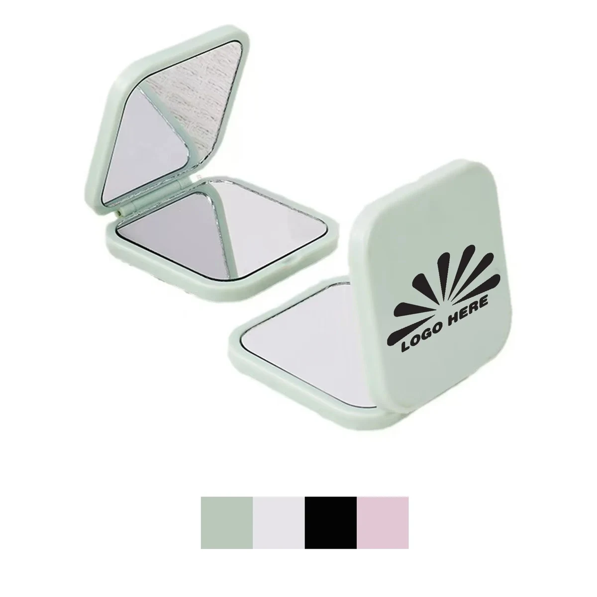 Portable Flip Makeup Mirror With Customizable Logo 1