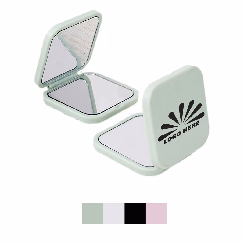 Portable Flip Makeup Mirror With Customizable Logo