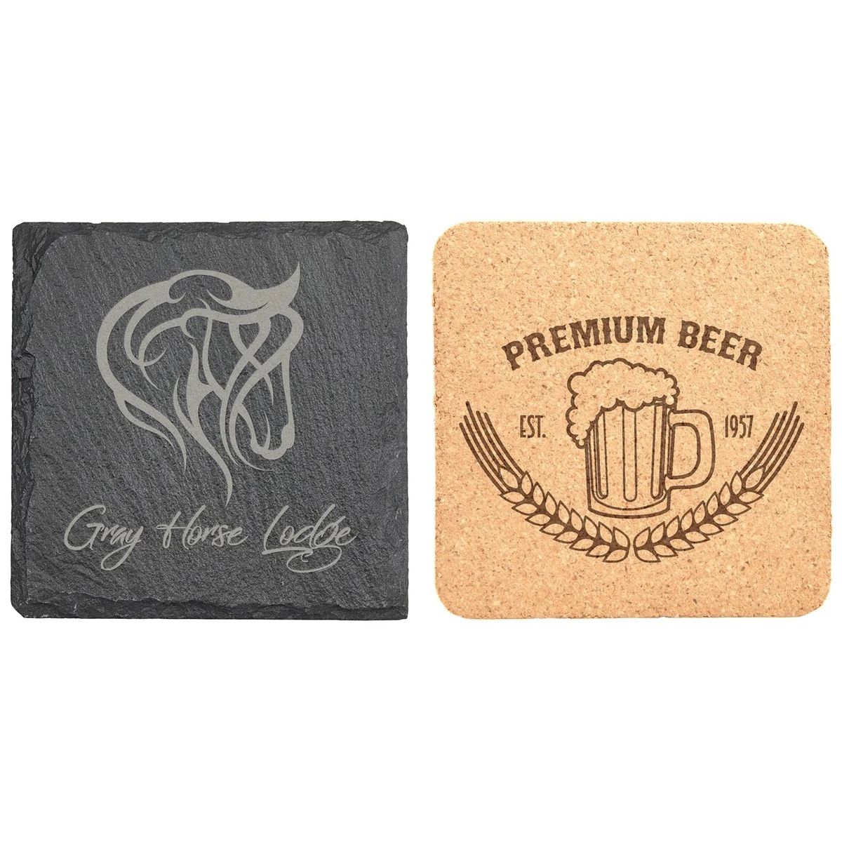 Charcoal Gray 4" x 4" Square Slate Coaster 1