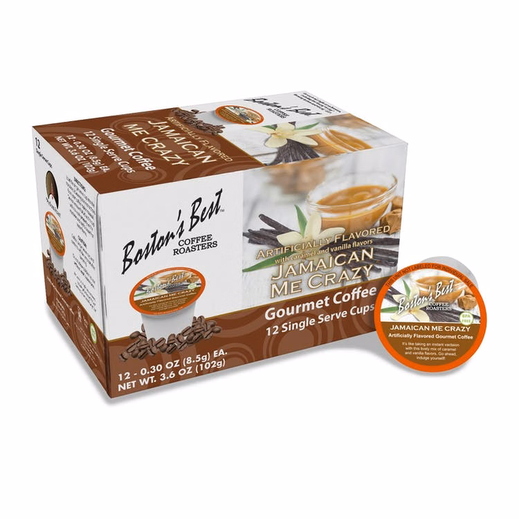 Jamaican Me Crazy Coffee Pods - Caramel/Vanilla Flavored 12 Pods/Box
