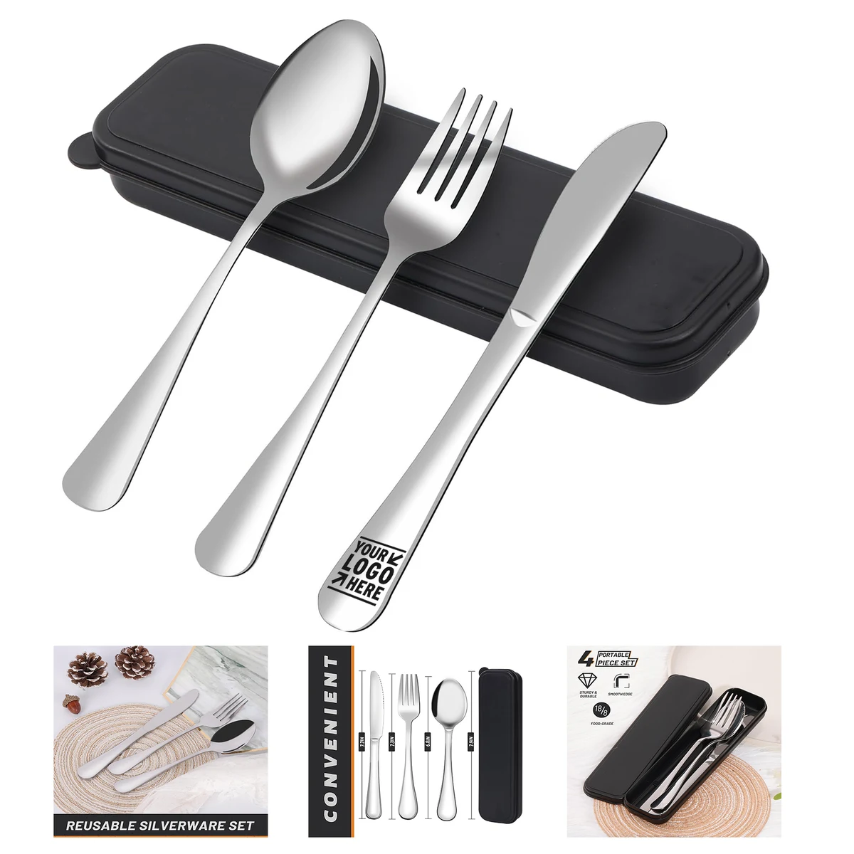 6.4 Oz 4 Pieces Travel Utensil Set 1
