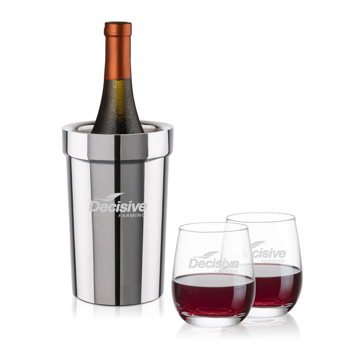 Milano Wine Cooler & Salem Stemless Wine Set 1