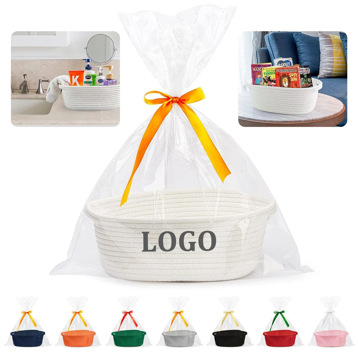 Small Woven Cotton Rope Basket 1