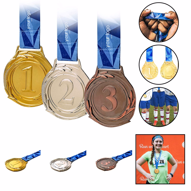 Gold Silver Bronze Award Medals With Lanyard