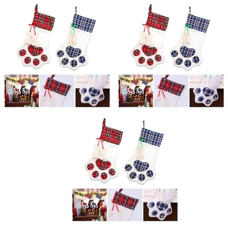 Novelty Paw Style Decorative Christmas Stocking 1