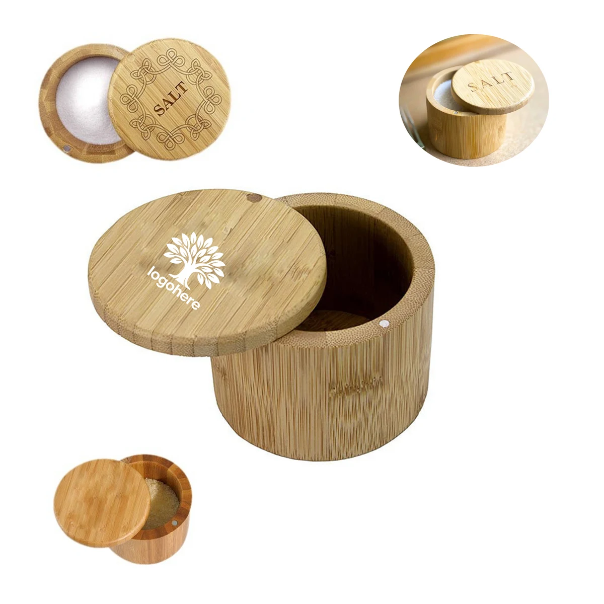 Rotary Bamboo Spice Jar 1