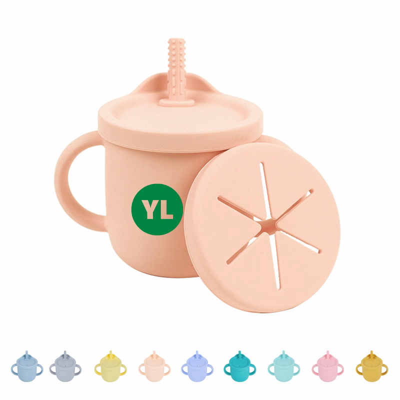 Silicone Toddler Straw Cup with Snack Compartment