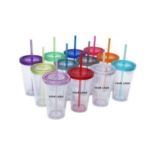 16OZ Reusable Straw Ice Cups With Lid 1