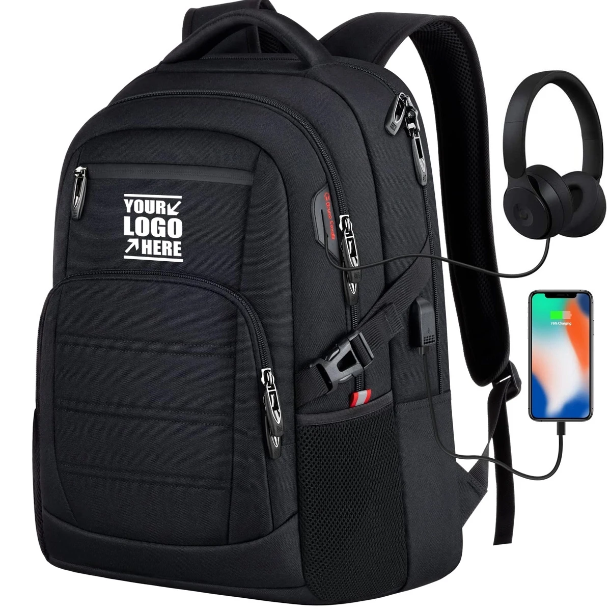 Travel Waterproof Laptop Backpack with USB Charging Port 1