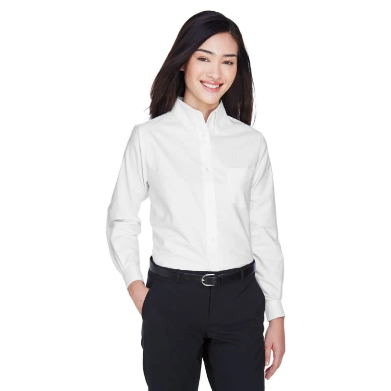 UltraClub Ladies' Classic Wrinkle-Resistant Long-Sleeve Oxford 1