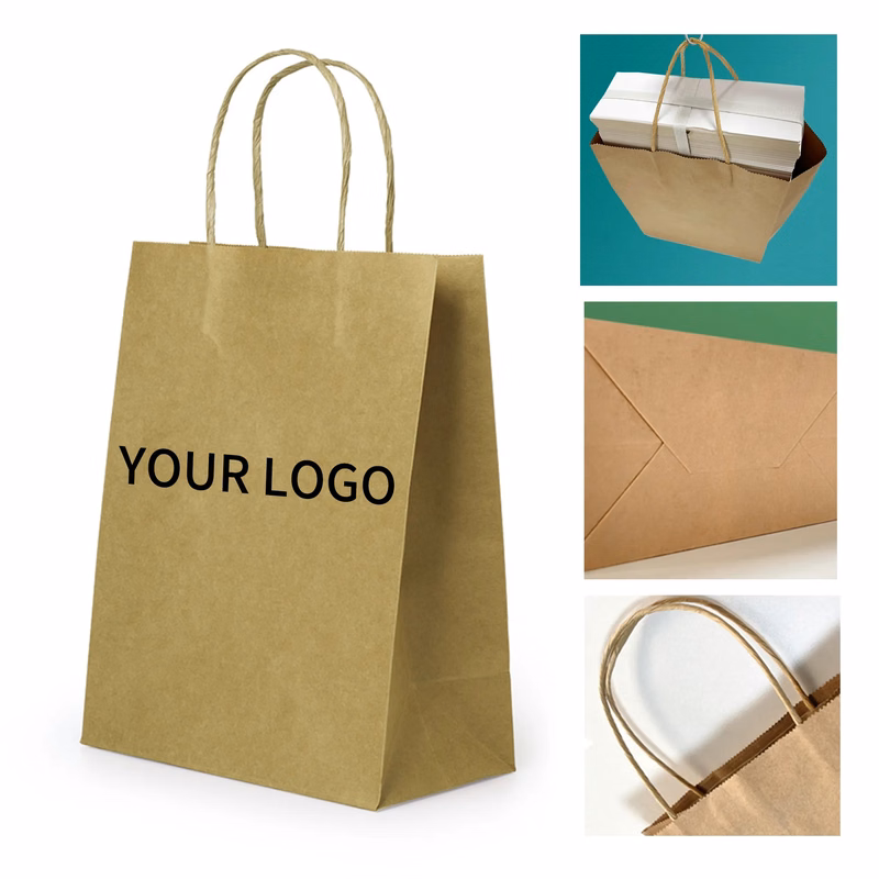 Kraft Tote Bag Durable Paper Material Suitable for Retail or Gifts
