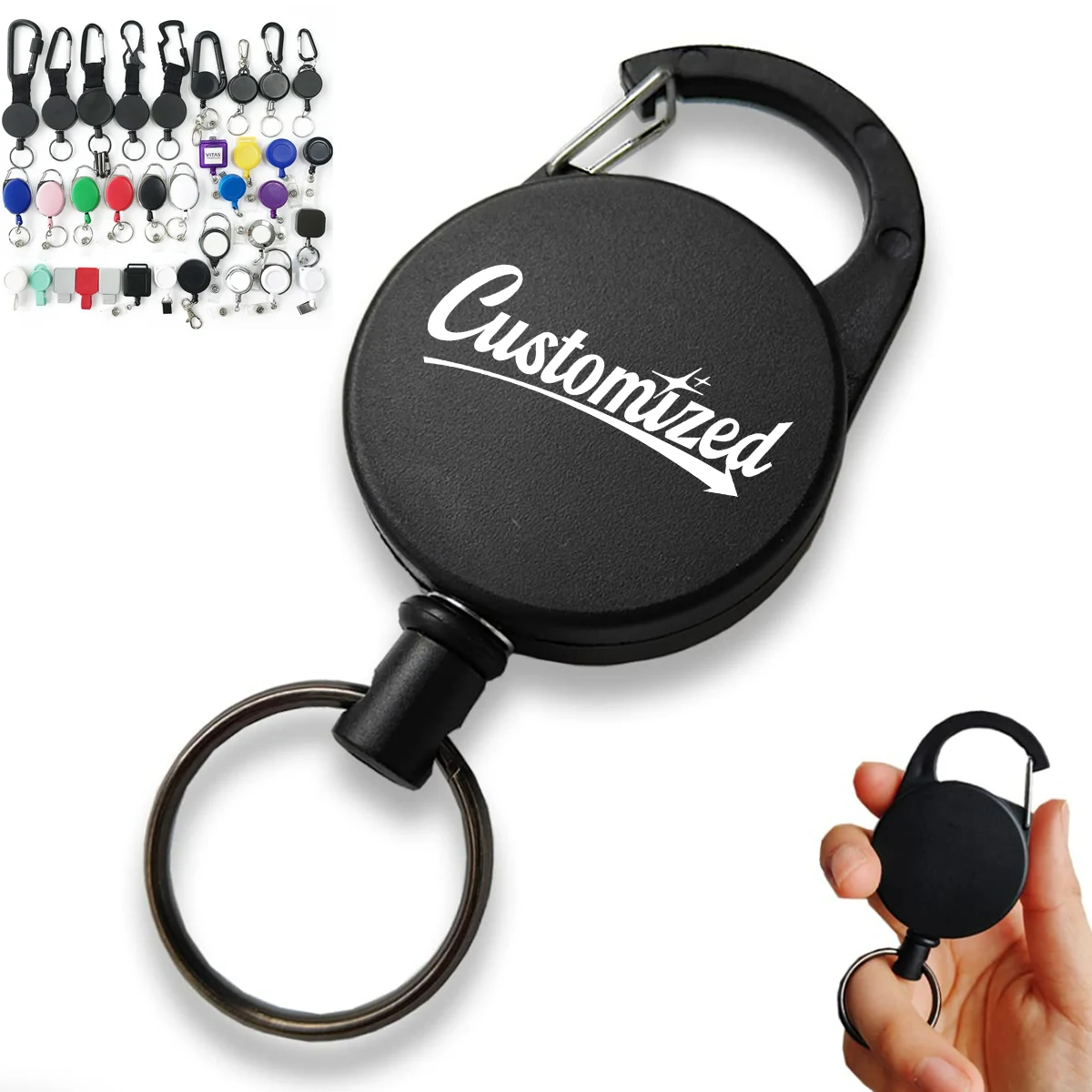 Custom Retractable Badge Reel Keychain Holders 1