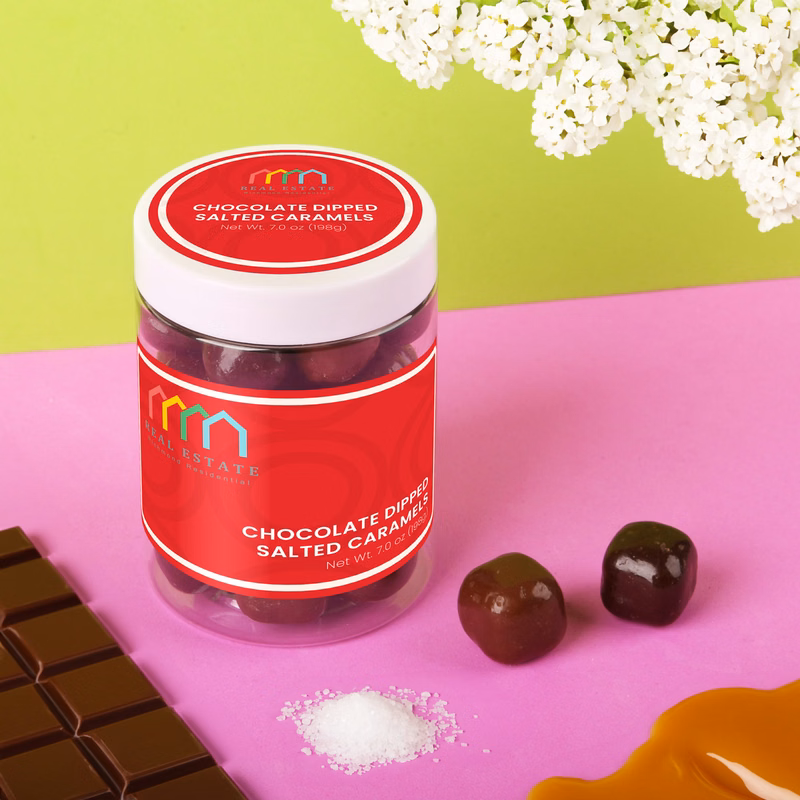 Chocolate Dipped Salted Caramels : Large Jar