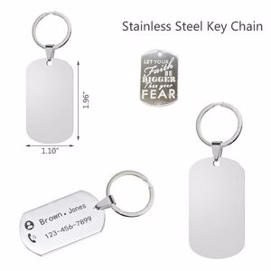 Personalized Stainless Steel Key Chain Dog Tag Name Plate