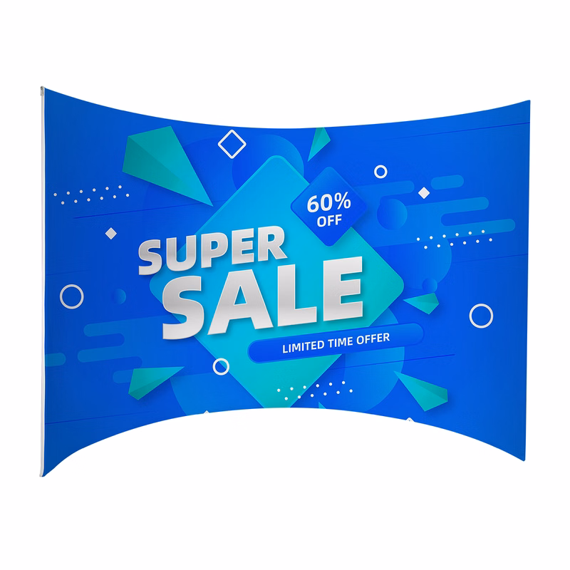 8ft C-Shaped Display Wall - Fabric Only - 2 Side Imprint