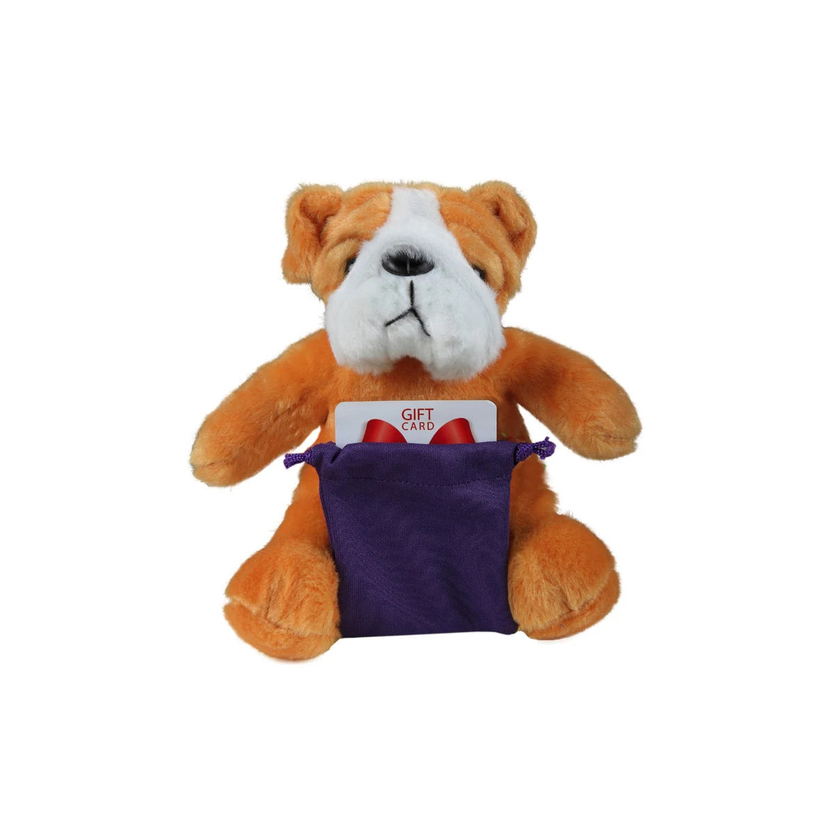 soft plush Bulldog with gift card sack 1