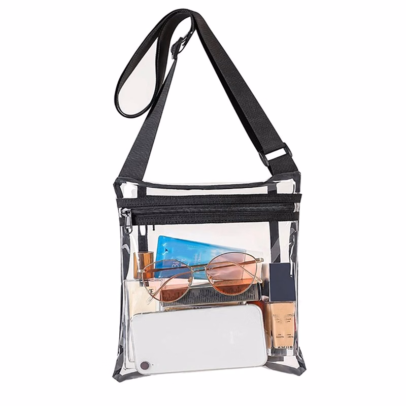 Zipper Crossbody Clear Bag With Inner Pocket