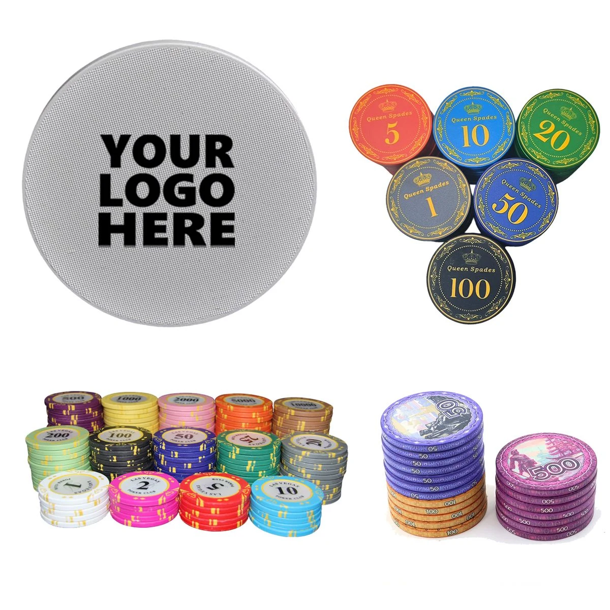 MOQ100 1.5" Ceramic Chips 1