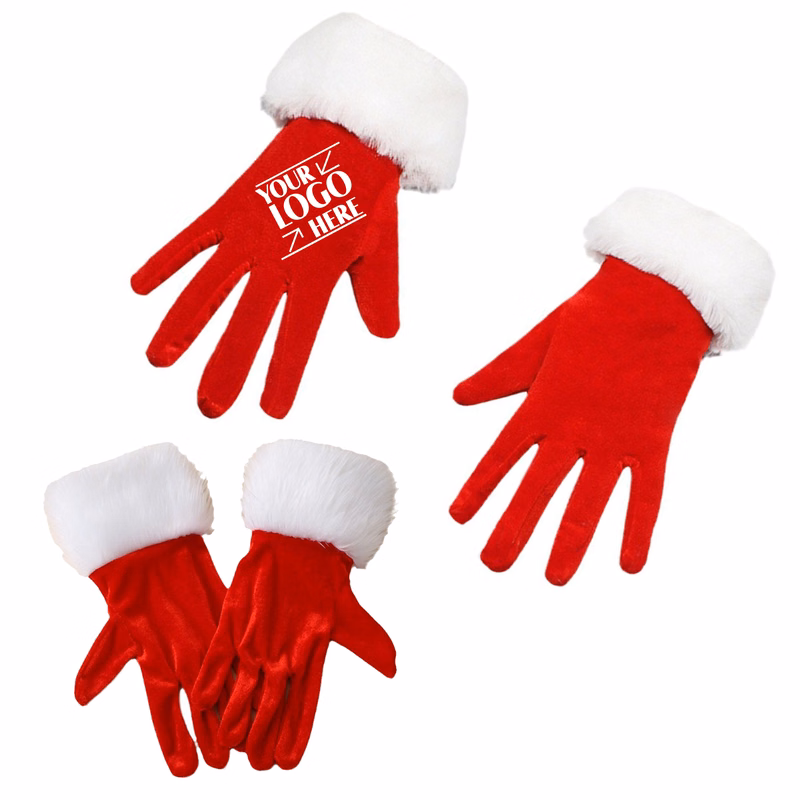 Polyester Plush Christmas Gloves