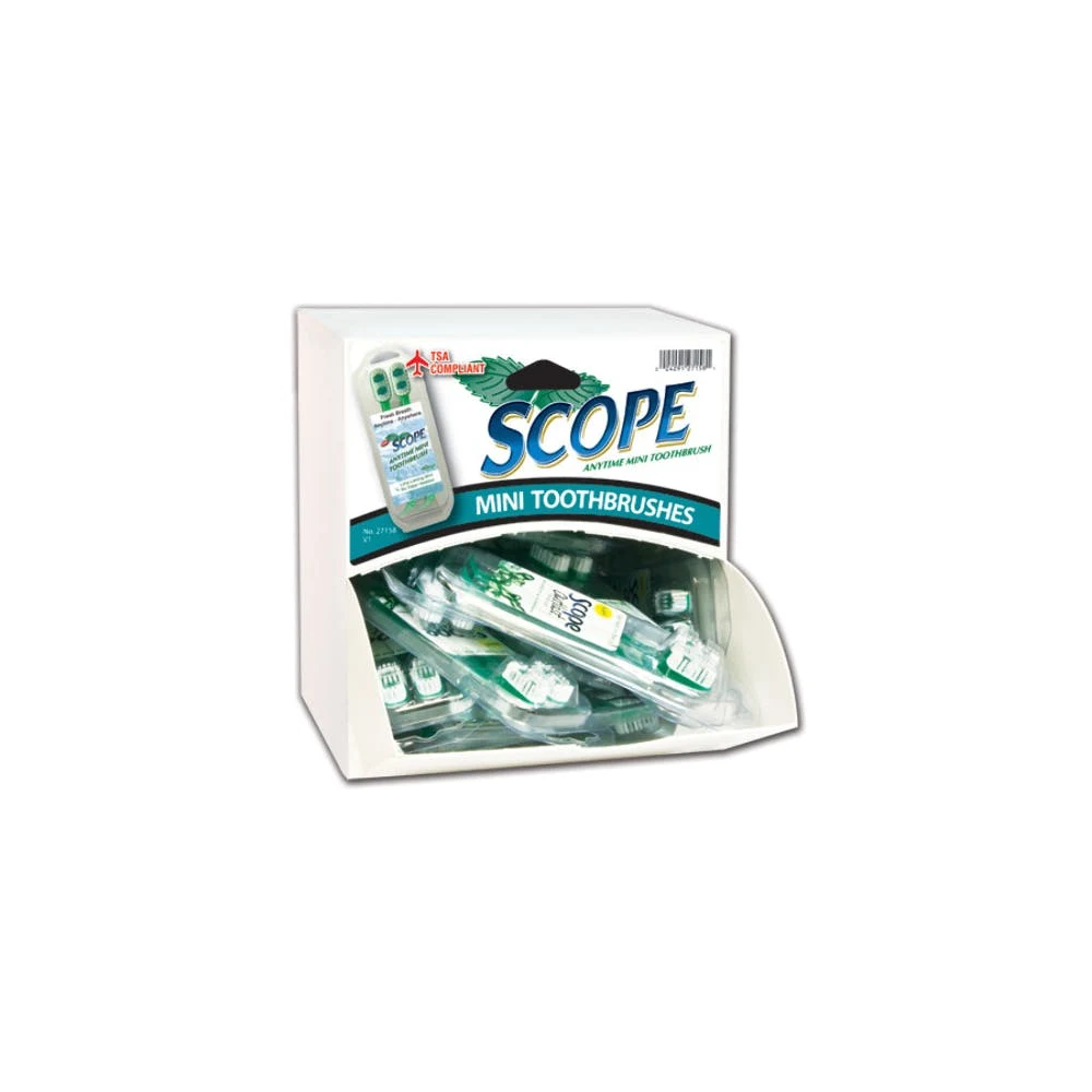 Scope Mini Toothbrushes in Dispensing Case - Mint 2 Pack 1