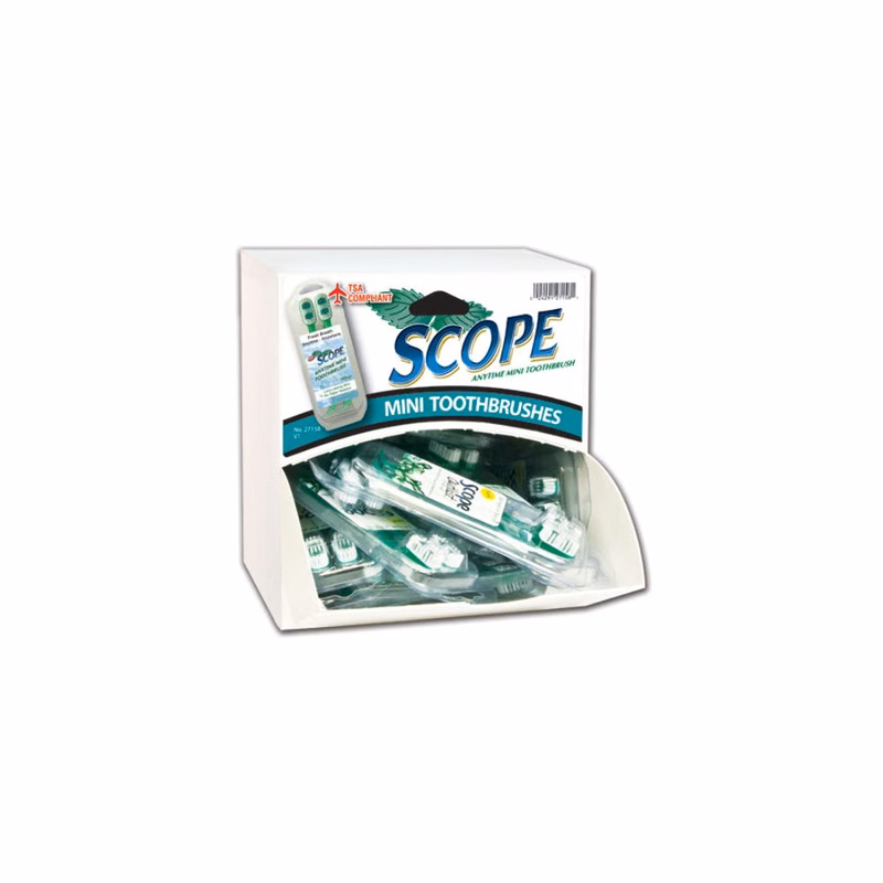 Scope Mini Toothbrushes in Dispensing Case - Mint 2 Pack