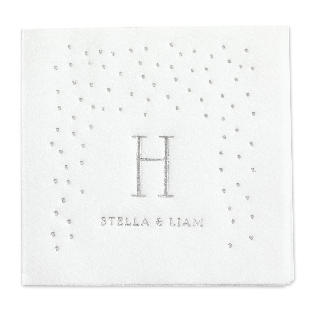Simply Dots Premium Beverage Napkin w/uncoined Edge (White) 1
