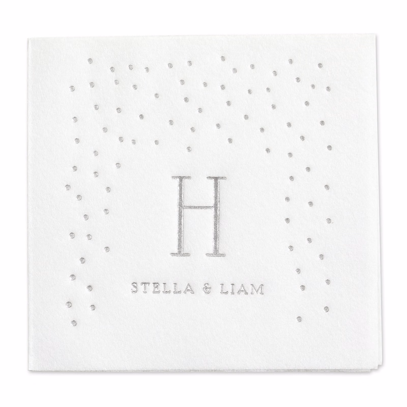 Simply Dots Premium Beverage Napkin w/uncoined Edge (White)