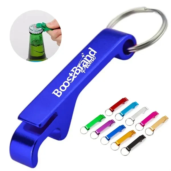Custom Metal Bottle Opener Keychain with Branded Logo — Hospitality Bar Promo 1